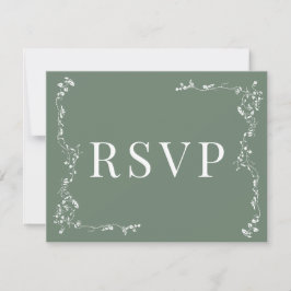 Elegantes Blumenleaf Classic Wedding RSVP Karte