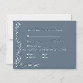 Elegantes Blumenleaf Classic Wedding RSVP Karte (Rückseite)