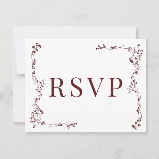Elegantes Blumenleaf Classic Wedding RSVP Karte (Vorderseite)