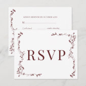 Elegantes Blumenleaf Classic Wedding RSVP Karte (Vorne/Hinten)