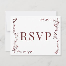 Elegantes Blumenleaf Classic Wedding RSVP Karte