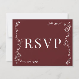 Elegantes Blumenleaf Classic Wedding RSVP Karte