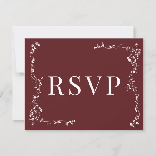 Elegantes Blumenleaf Classic Wedding RSVP Karte (Vorderseite)