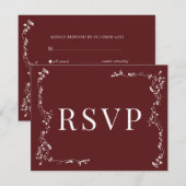 Elegantes Blumenleaf Classic Wedding RSVP Karte (Vorne/Hinten)