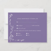 Elegantes Blumenleaf Classic Wedding RSVP Karte (Rückseite)