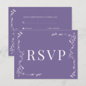 Elegantes Blumenleaf Classic Wedding RSVP Karte (Vorne/Hinten)