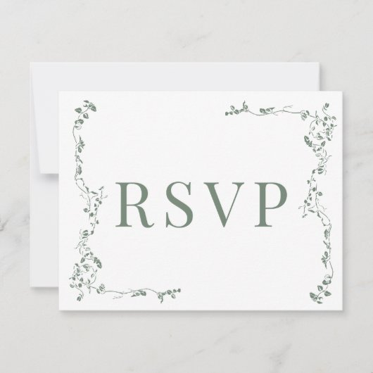 Elegantes Blumenleaf Classic Wedding RSVP Karte (Vorderseite)