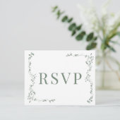 Elegantes Blumenleaf Classic Wedding RSVP Karte (Stehend Vorderseite)