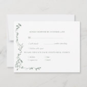 Elegantes Blumenleaf Classic Wedding RSVP Karte (Rückseite)