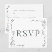 Elegantes Blumenleaf Classic Wedding RSVP Karte (Vorne/Hinten)