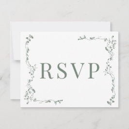 Elegantes Blumenleaf Classic Wedding RSVP Karte