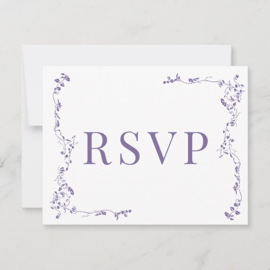 Elegantes Blumenleaf Classic Wedding RSVP Karte (Vorderseite)