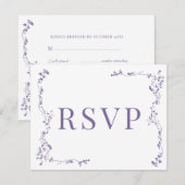 Elegantes Blumenleaf Classic Wedding RSVP Karte (Vorne/Hinten)
