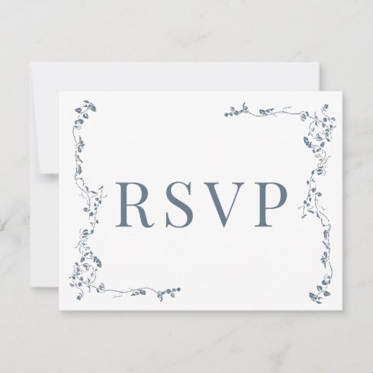 Elegantes Blumenleaf Classic Wedding RSVP Karte (Vorderseite)