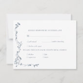 Elegantes Blumenleaf Classic Wedding RSVP Karte (Rückseite)