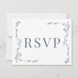 Elegantes Blumenleaf Classic Wedding RSVP Karte