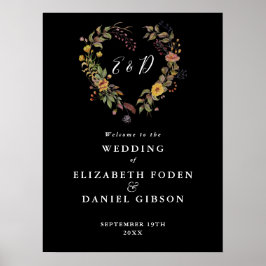 Elegantes Blumenlied Begrüßung Begrüßung Poster