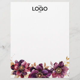 Elegantes Blumenlogo Briefbogen