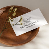 Elegantes Blumenlogo Schwarz & Weiß Visitenkarte