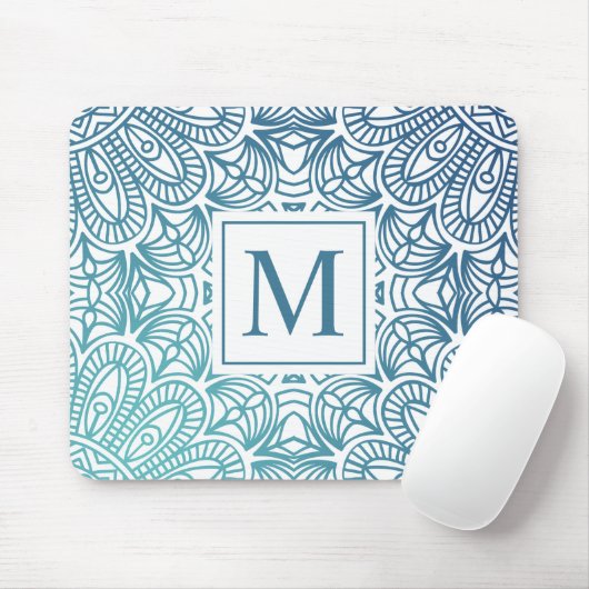 Elegantes BlumenMandala-Monogramm | Mousepad (Mit Mouse)