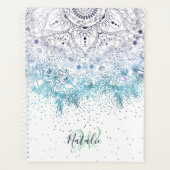 Elegantes Blumenmandala und Konfetti-Bild Planer (Vorderseite)