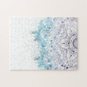 Elegantes Blumenmandala und Konfetti-Bild Puzzle (Horizontal)