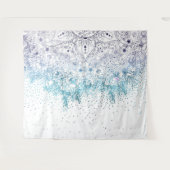 Elegantes Blumenmandala und Konfetti-Bild Wandteppich (Vorderseite (Horizontal))