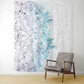 Elegantes Blumenmandala und Konfetti-Bild Wandteppich (Beispiel)