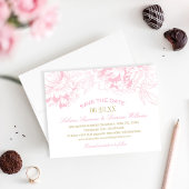 Elegantes Blumenmeer Hochzeitrosa Gold Save The Date