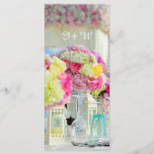 Elegantes Blumenmenü am Strand Menükarte (Rückseite)