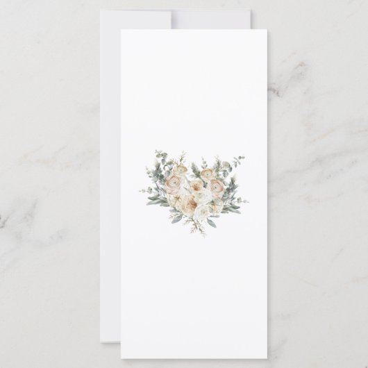 Elegantes Blumenmenü - Creme & Sage Green S (Rückseite)