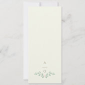 Elegantes Blumenmenü Einladung (Rückseite)