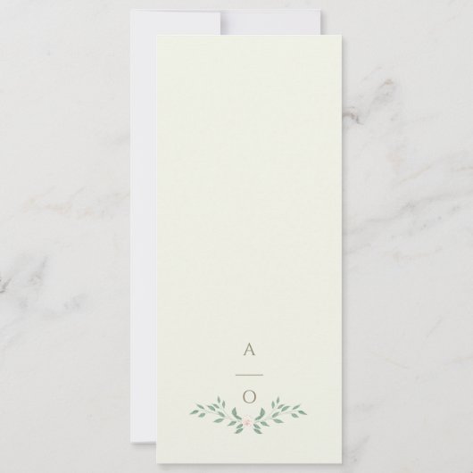 Elegantes Blumenmenü Einladung (Rückseite)