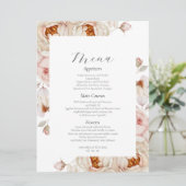 Elegantes Blumenmenü Einladung (Stehend Vorderseite)