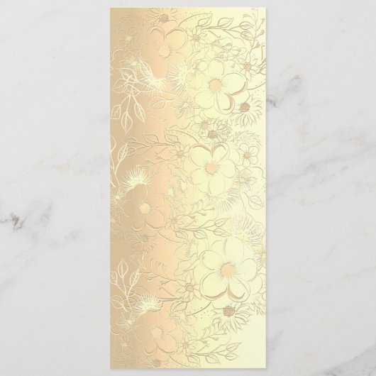 Elegantes Blumenmenü Menükarte (Rückseite)