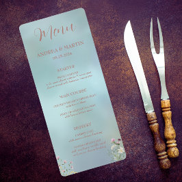 Elegantes Blumenmenü Menükarte