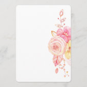 Elegantes Blumenmenü Pearls Lace Menükarte (Rückseite)