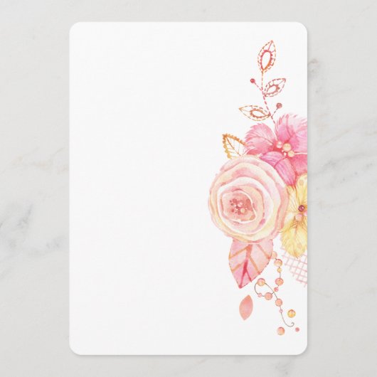 Elegantes Blumenmenü Pearls Lace Menükarte (Rückseite)