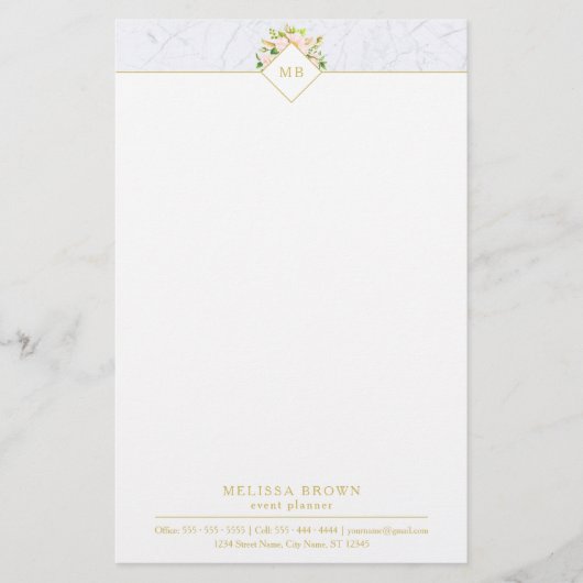 Elegantes Blumenmoor Chic Pastel Stationery Briefpapier (Vorderseite)