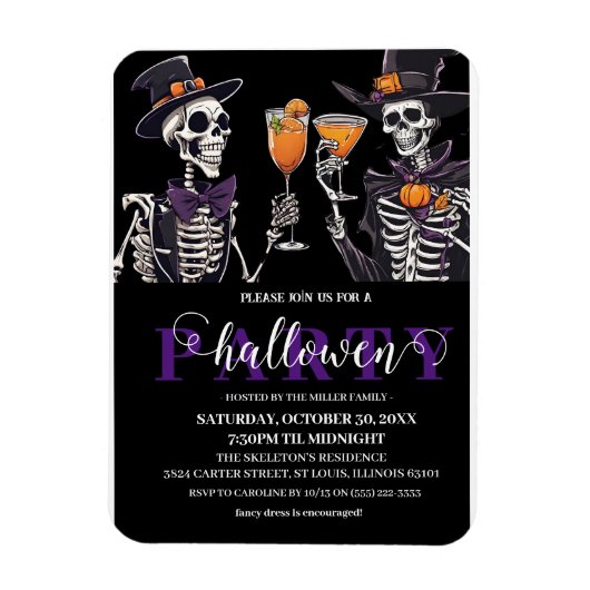 Elegantes Blumenmoor Erwachsene Halloween-Party Ei Magnet (Vertikal)