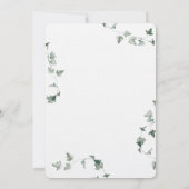 Elegantes Blumenmoose Antler Wedding Wappen Einladung (Rückseite)