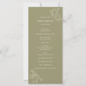 Elegantes Blumenmoss Grünes Hochzeitsprogramm (Vorderseite)