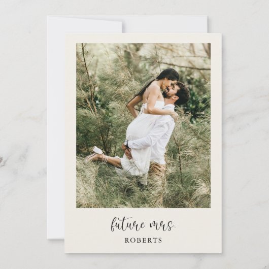 Elegantes Blumenmotiv für Foto-Brautparty Einladung (Rückseite)