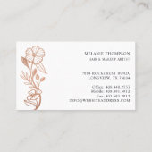 Elegantes Blumenmotiv Schönes Frauenlogo Rosa Visitenkarte (Rückseite)