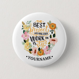 Elegantes Blumenmotivationsangebot Button