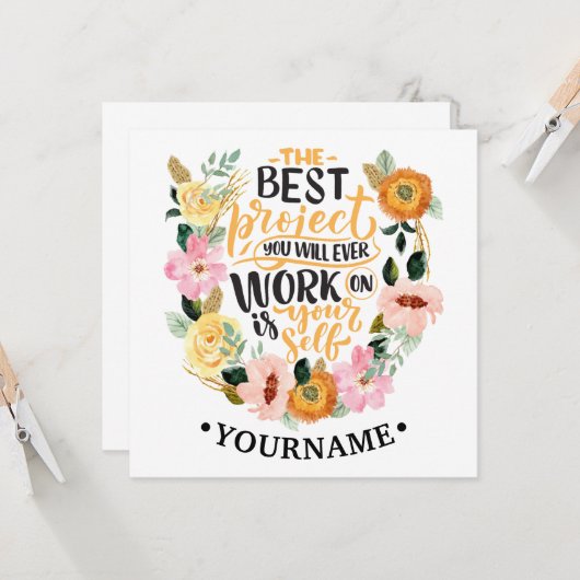 Elegantes Blumenmotivationsangebot Einladung (Vorderseite/Rückseite Beispiel)