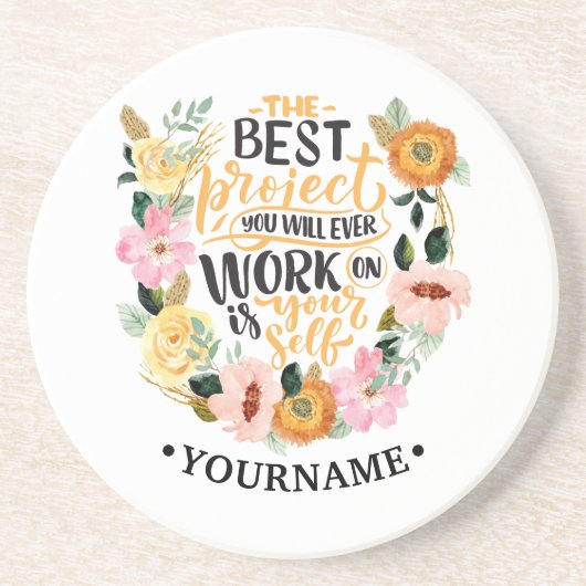 Elegantes Blumenmotivationsangebot Getränkeuntersetzer (Vorne)