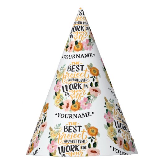 Elegantes Blumenmotivationsangebot Partyhütchen (Vorderseite)