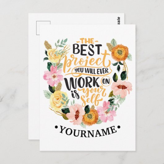 Elegantes Blumenmotivationsangebot Postkarte (Vorne/Hinten)