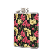 Elegantes Blumenmuster 2 Flachmann (Links)